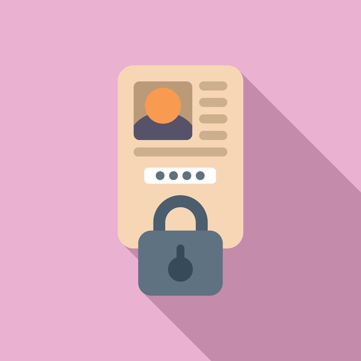 Vector device data password icon flat vector legal key