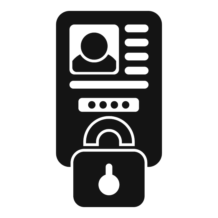 Vector device data password icon simple vector legal key