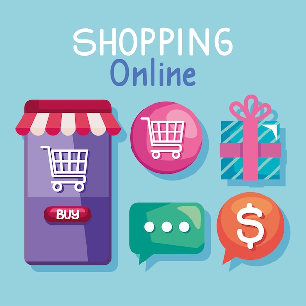 Icone del dispositivo e dello shopping online