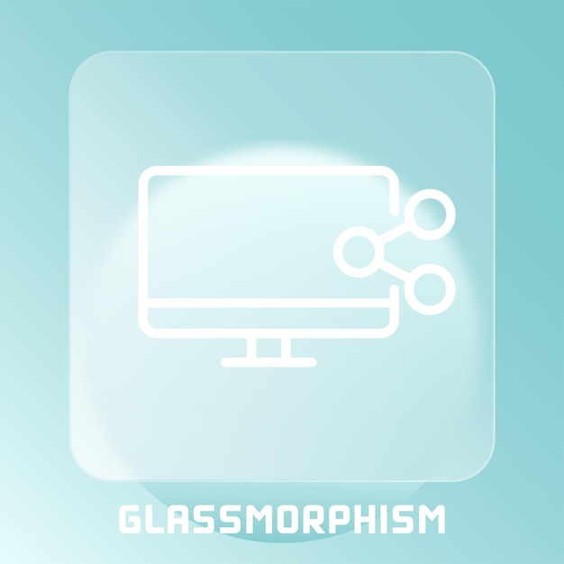 デバイスとテクノロジーの線のアイコン。 Glassmorphism デバイス アイコン。グラスモーフィズムのコンセプト。デバイスの web アイコン