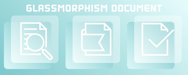 Glassmorphism テンプレートのデバイスとテクノロジーの線アイコン Glassmorphism デバイス アイコン