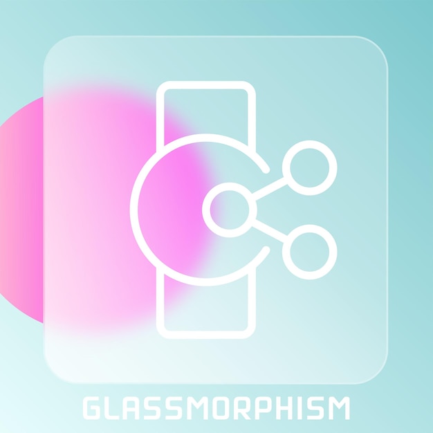 Device and technology line icons on glassmorphism template Glassmorphism device icons