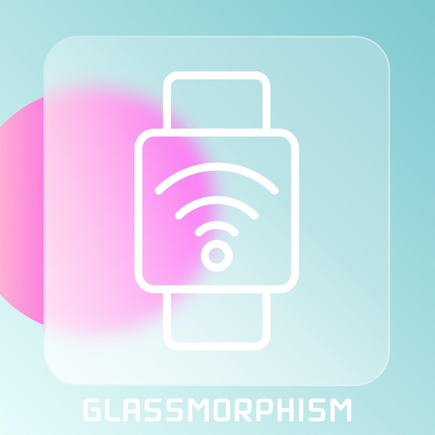 glassmorphism 템플릿에 장치 및 기술 라인 아이콘 Glassmorphism 장치 아이콘