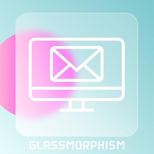 Device and technology line icons on glassmorphism templates Glassmorphism device icons Device web icons