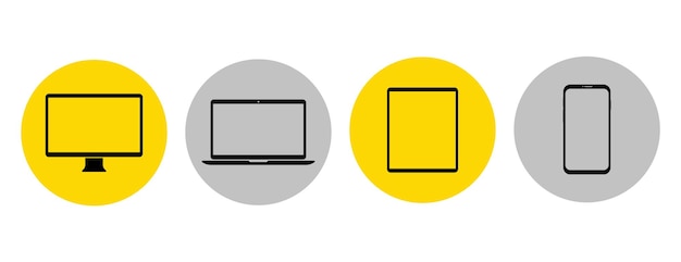 Devices flat icons Electronic devices Computer monitor laptop tablet and smartphone