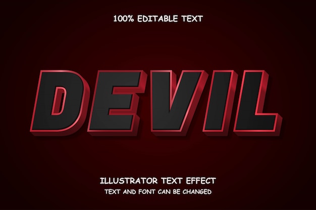 Devil,3d editable text effect shadow style