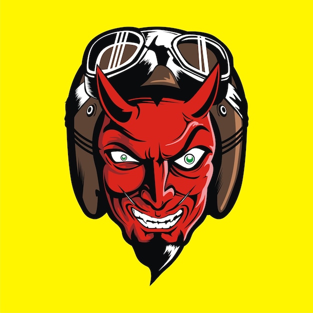 Vector devil biker head