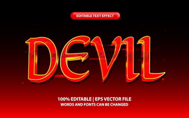 Стиль редактируемого текстового эффекта дьявола