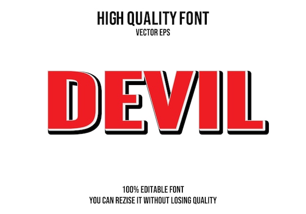 devil Editable Text Font Effect