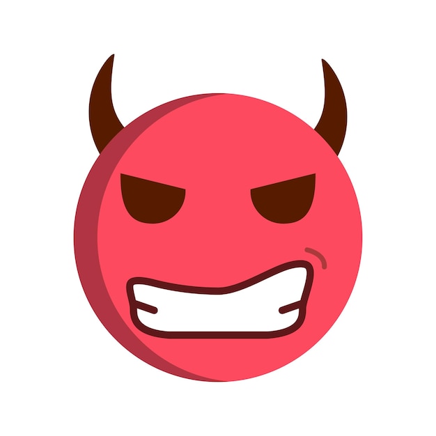 Devil emoticon Diabolical emoji vector icon