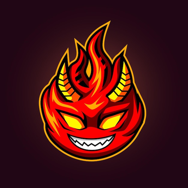 Devil fire horned , mascot vector illustration