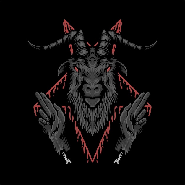 devil goat head vector illustration