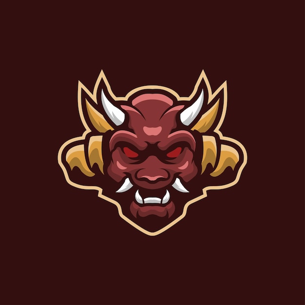 Devil head mascot logo vector