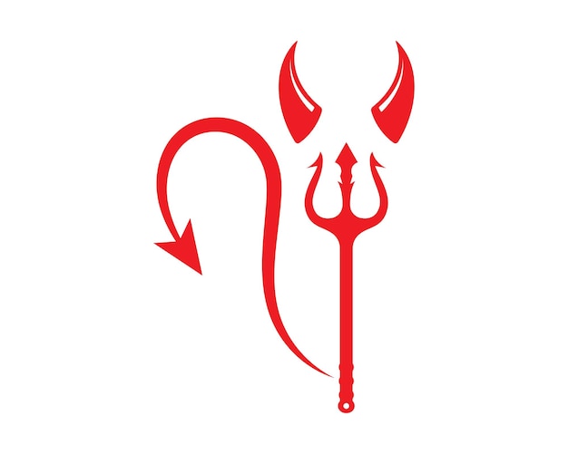 Vector devil horns logo icon vector illustration design template