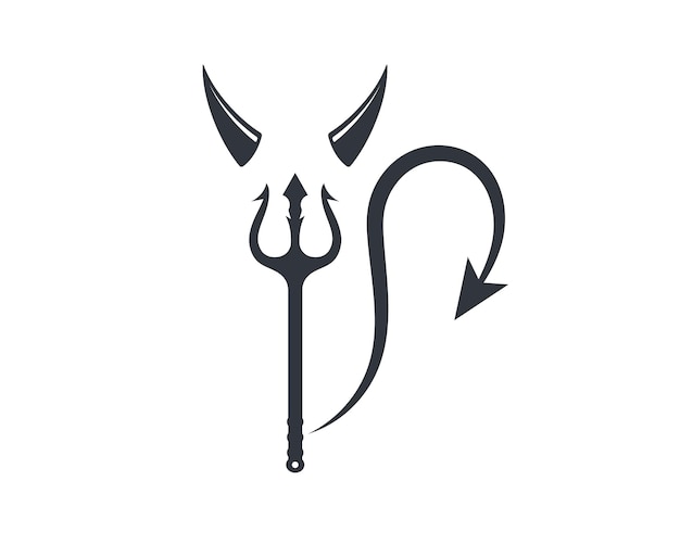 Vector devil horns logo icon vector illustration design template