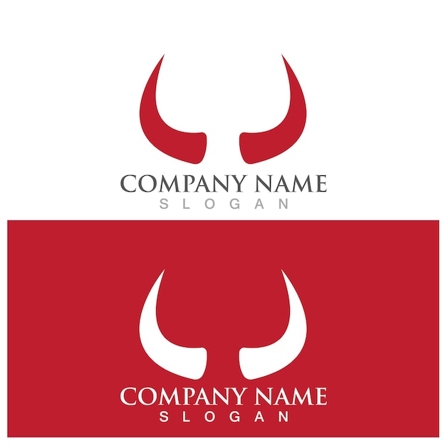 Devil horns logo and vector template