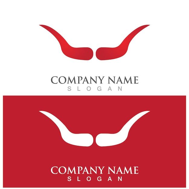 Devil horns logo and vector template