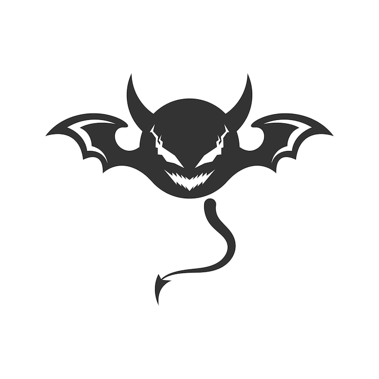 Vector 悪魔アイコンのロゴデザイン