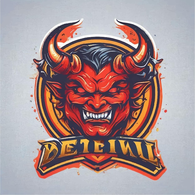 Devil mascot logo design vector with modern illustration concept style for badge emblem and t shirt