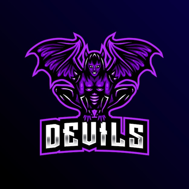 Devil mascot logo esport gaming