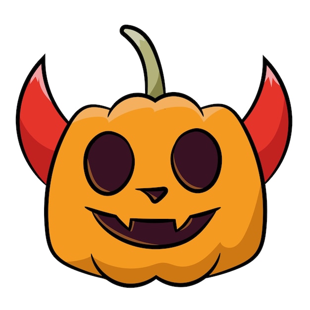 Vector devil pumpkin