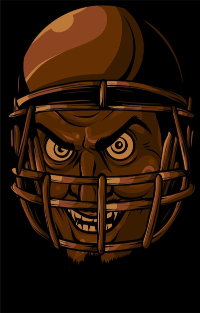 悪魔または悪魔のアメリカン フットボール スポーツ マスコットの漫画のキャラクター