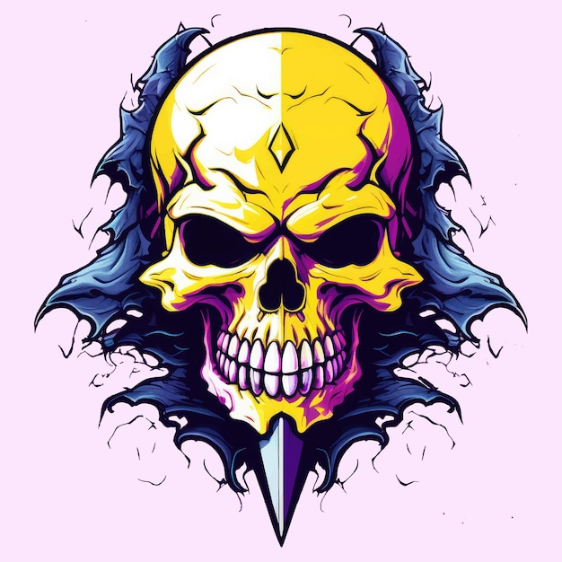 devil skull tshirt icon illustration