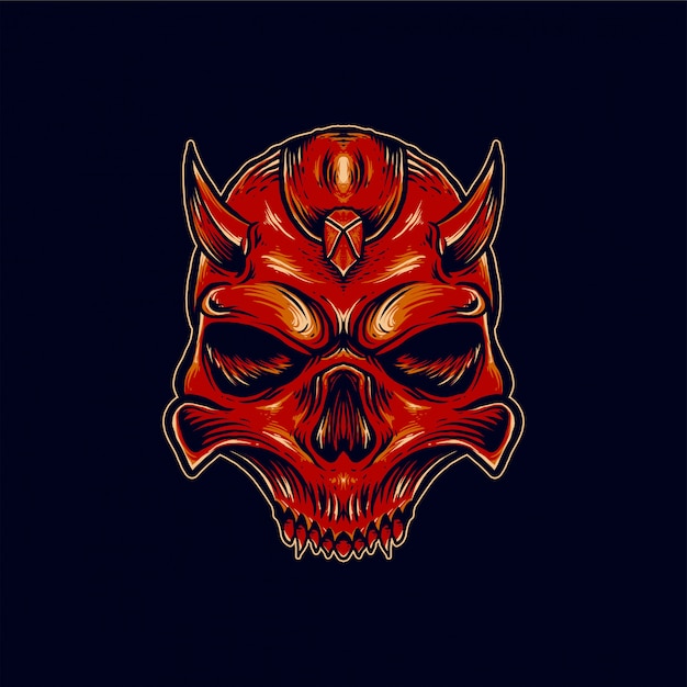 Vector devil skull