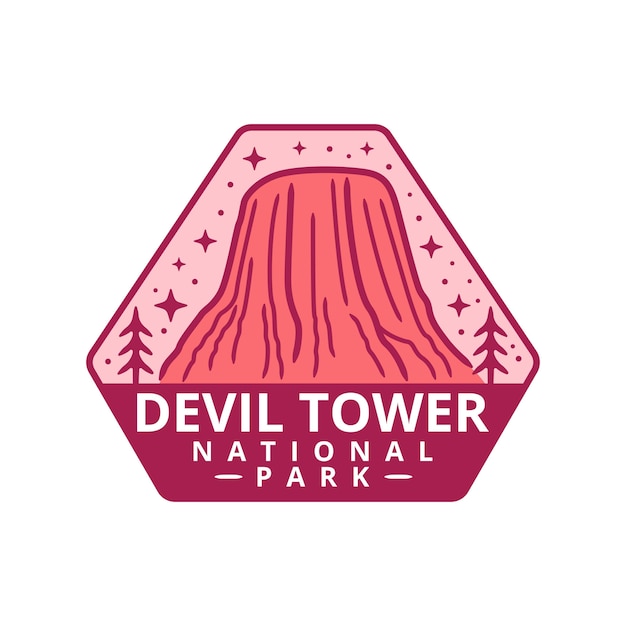 Adesivo del parco nazionale di devil tower