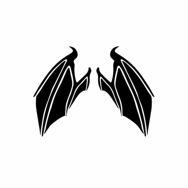 Devil wings logo tattoo design stencil vector illustration