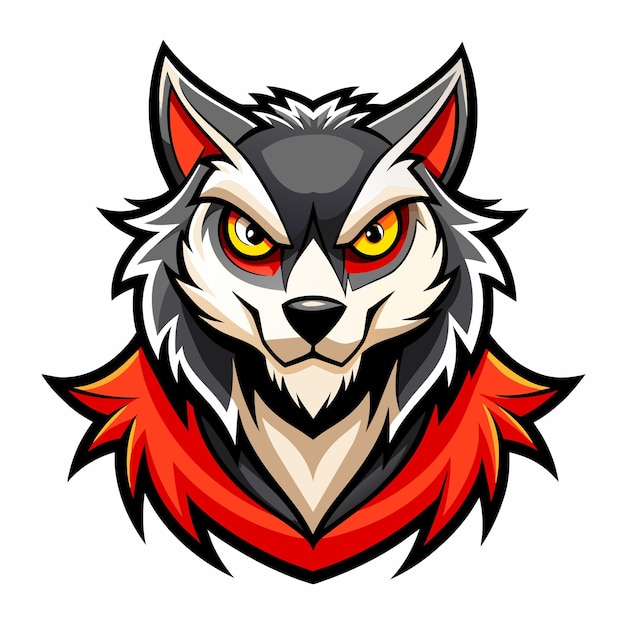 devil wolf mascot logo