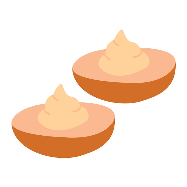 Deviled eggs flat illustration