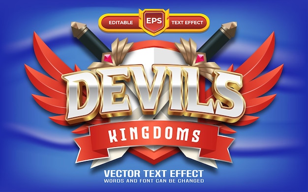 Devils 3d logo with editable text effect