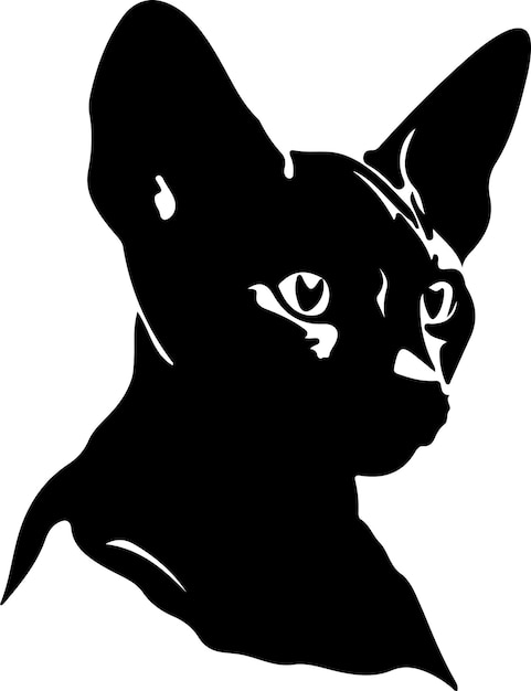 Devon rex cat black silhouette with transparent background