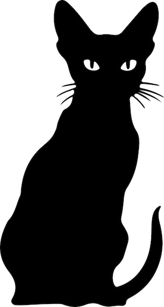 Vettore silhouette nera di devon rex cat con sfondo trasparente