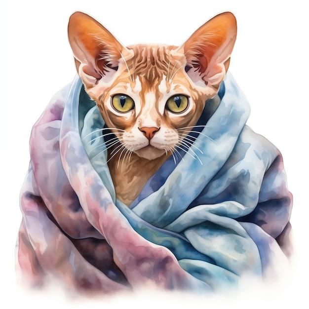 Vector devon rex katje kat