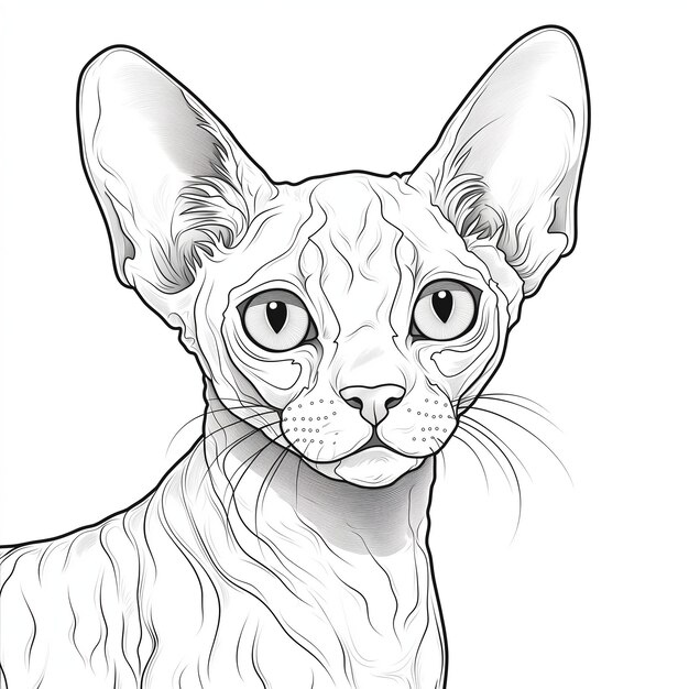 Vector devon rex kitten cat