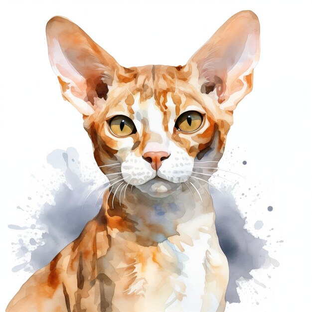 Vector devon rex kitten cat