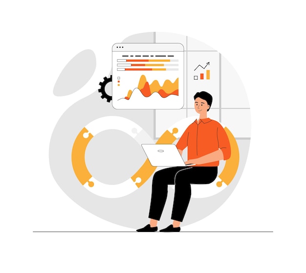 devops developer concept programmer working on software development operations process technical