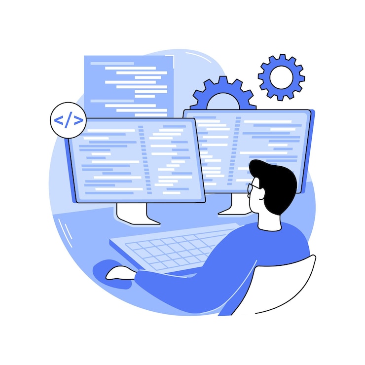 Vector devops 엔지니어링 절연 만화 벡터 일러스트