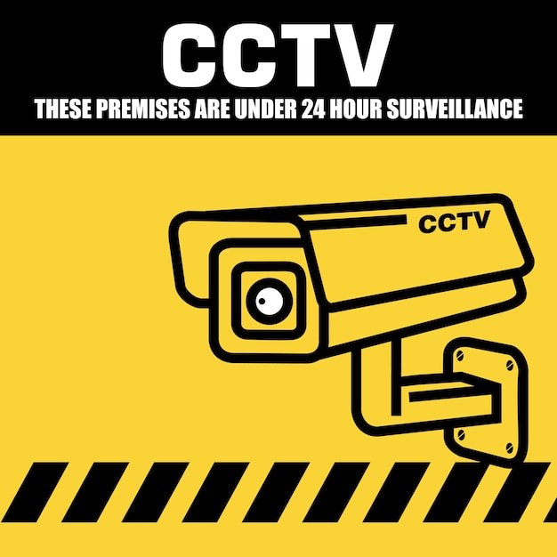 Deze CCTV gebouwen zijn onder 24 uur bewaking teken vector