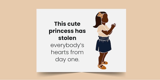 Deze schattige prinses heeft vanaf de eerste dag ieders hart gestolen, verjaardagskaart voor zwarte baby