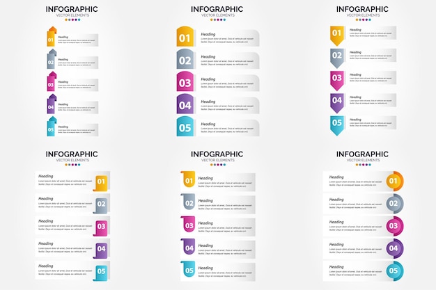 Vector deze vectorillustratieset is perfect voor het maken van infographics voor reclamebrochures, flyers en tijdschriften