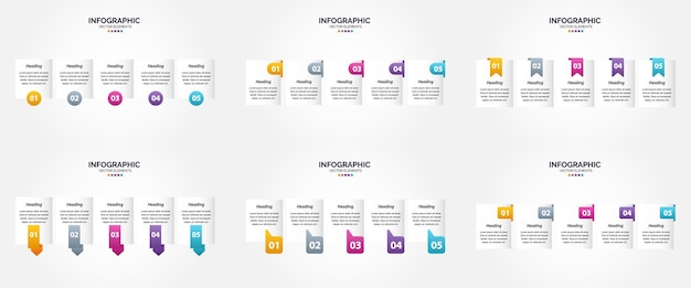 Deze vectorillustratieset is perfect voor het maken van infographics voor reclamebrochures, flyers en tijdschriften