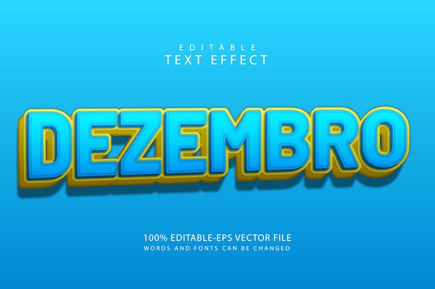 Dezembro editable text effect 3 dimension emboss modern style