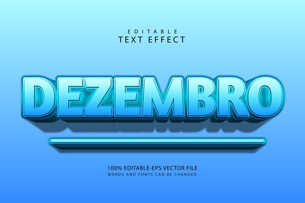 Dezembro editable text effect 3 dimension emboss modern style