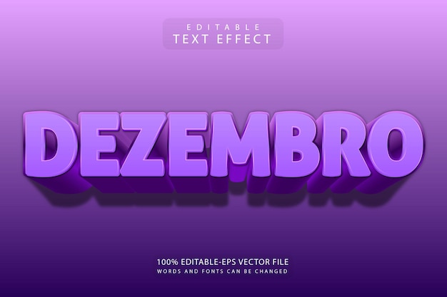 Dezembro editable text effect 3 dimension emboss modern style