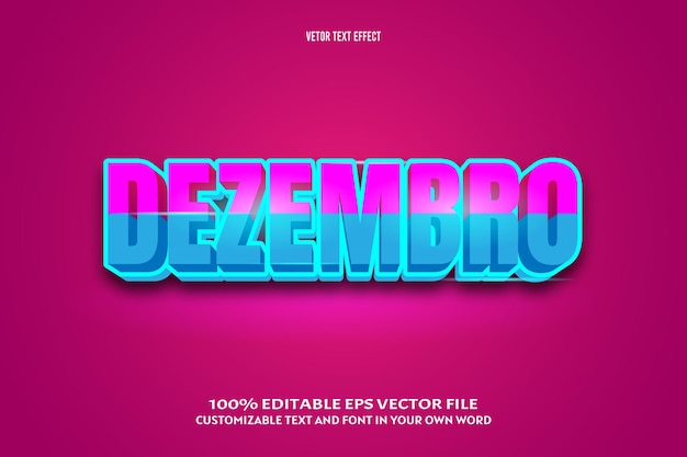 Dezembro editable text effect 3d emboss modern style