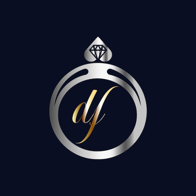 DF initial logo luxury floral wedding logos vector template