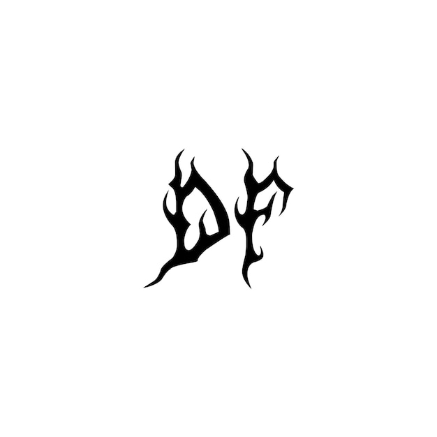 DF monogram logo design letter text name symbol monochrome logotype alphabet character simple logo